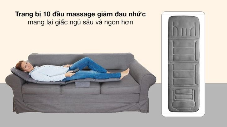 Đệm massage toàn thân Lanaform LA110315 giúp thư giãn tối ưu nhờ tích hợp công nghệ massage nhiệt hồng ngoại, kỹ thuật massage rung