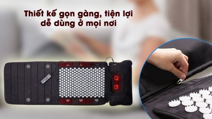 Đệm massage toàn thân Lanaform LA110316 sở hữu thiết kế nhỏ gọn, tiện lợi