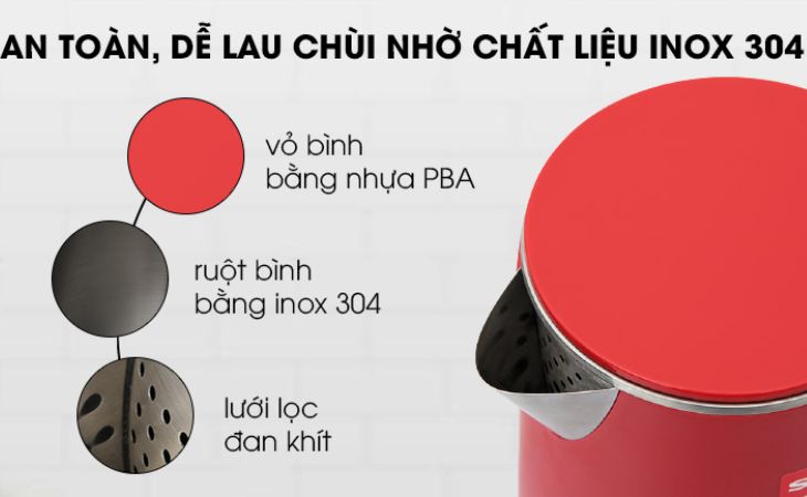 Chất liệu ấm cao cấp dễ vệ sinh