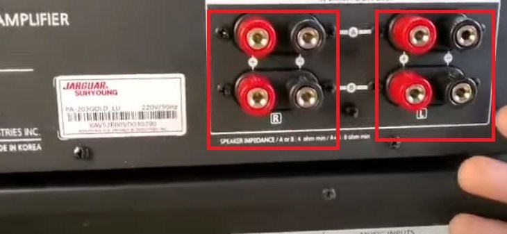 Amply 2 kênh kết nối với 2 bộ khuếch đại riêng biệt để kết nối với 2 loa