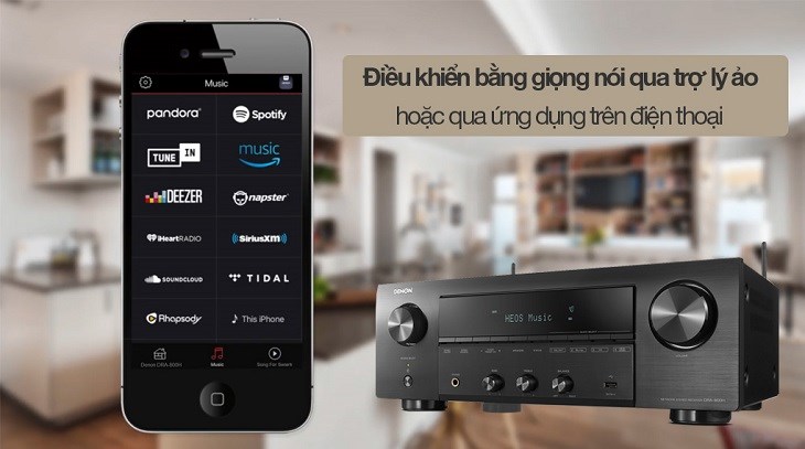 Bạn dễ dàng điều khiển Amply Denon DRA800HBKE2 200W nhờ trợ lý ảo được tích hợp