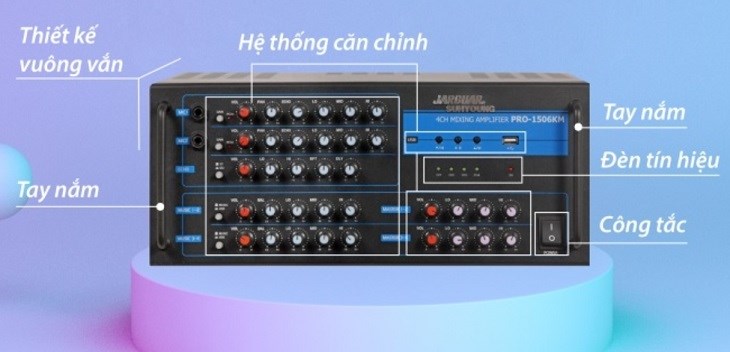 Amply Karaoke Jarguar PRO-1506KM có kích thước khá lớn và nặng, có thể gây bất tiện trong việc di chuyển