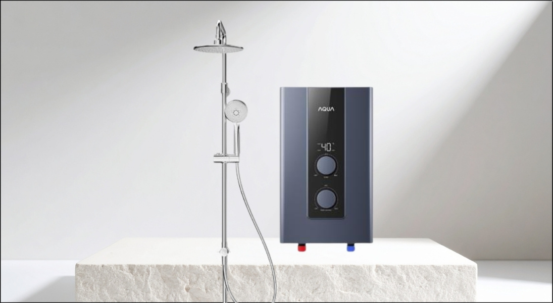 Thiết kế mới của máy nước nóng trực tiếp Aqua AEI45E-FP3CB(VN)