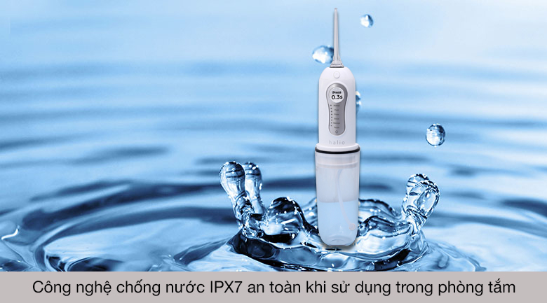 Máy tăm nước Halio Professional Cordless đạt chuẩn IPX7 sử dụng an toàn