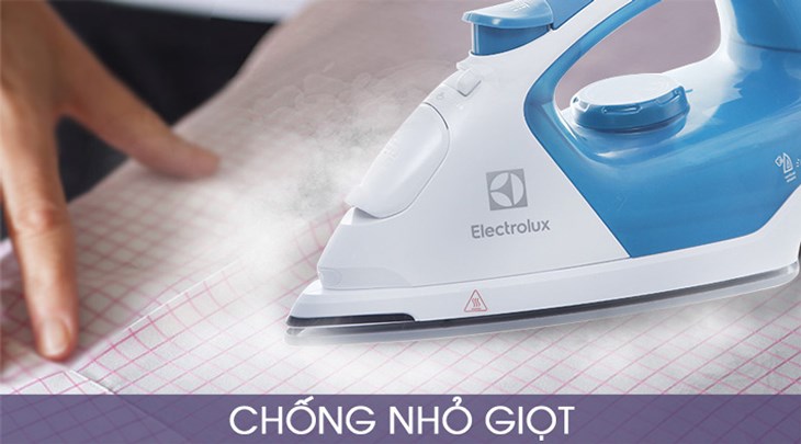 Bàn ủi hơi nước Electrolux ESI5126 1800W được trang bị chức năng chống nhỏ giọt ngăn chặn hiện tượng rò rỉ nước, bảo vệ quần áo sạch sẽ
