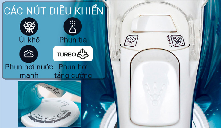 Bàn ủi hơi nước Tefal có tích hợp nhiều chế độ ủi cho những vết nhăn cứng đầu trên quần áo
