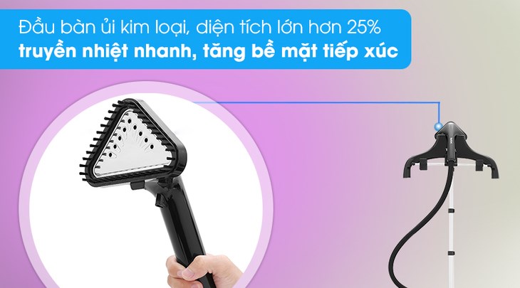Bàn ủi hơi nước đứng Tefal IT3420E0 1850W sở hữu mặt đế (mặt ủi) bằng kim loại có tiết diện lớn, cho bạn ủi nhanh chóng