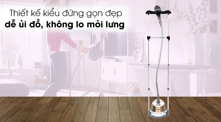 Bàn ủi hơi nước đứng Kangaroo KG-75B6 1580W sở hữu thiết kế hiện đại, gọn đẹp, màu sắc trang nhã