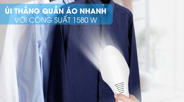 Bàn ủi hơi nước đứng Kangaroo KG-75B8 1580W sở hữu công suất 1580W giúp làm thẳng những nếp nhăn trên quần áo nhanh chóng