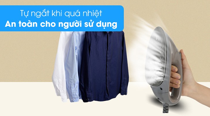Bàn ủi hơi nước đứng Kangaroo được trang bị tính năng tự ngắt khi quá nhiệt đảm bảo an toàn cho người sử dụng