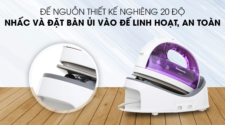 Bàn ủi hơi nước không dây Panasonic NI-WL30VRA  có đế tiếp điện tốt, làm nóng bề mặt ủi nhanh chóng