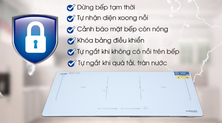 Bếp từ đôi lắp âm Kocher DIB4-888W sở hữu đa dạng tiện ích, tính năng thông minh, bảo vệ an toàn cho cả thiết bị và người dùng