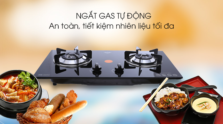 Bếp ga âm Kiwa KW-2607G ngắt gas tự động an toàn và tiết kiệm nhiên liệu