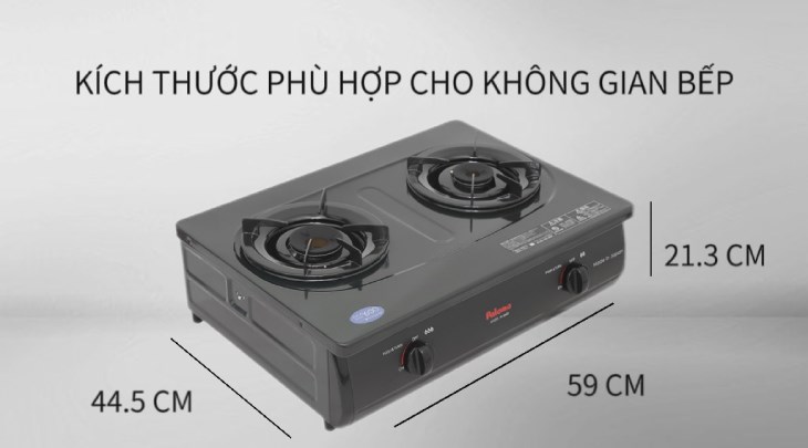 Bếp ga đôi Paloma PA-6MEJ có kích thước nhỏ gọn, tiết kiệm không gian nhà bếp