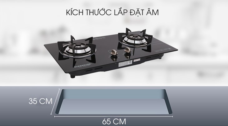 Kích thước của bếp ga âm Sunhouse SHB5546MT không phù hợp cho căn bếp hẹp
