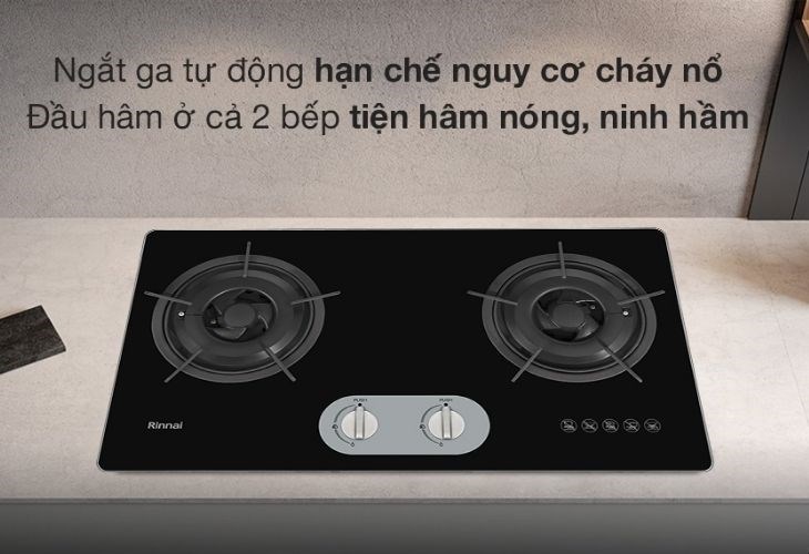 Với tính năng tự ngắt tự động của bếp ga âm Rinnai RVB-220G(BG) giúp hạn chế nguy cơ cháy nổ