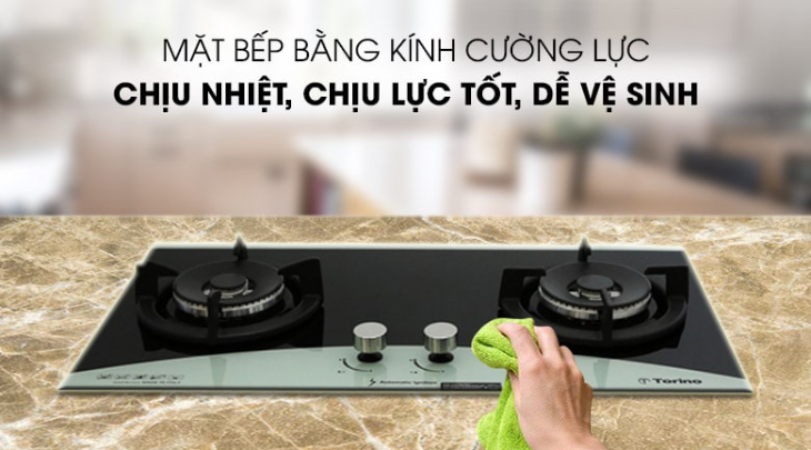 Bếp ga âm Torino Italino-2B(SV) có mặt kính được làm từ kính cường lực