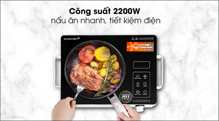 Bếp hồng ngoại Cuchen CHR-F170VN có công suất nấu 2200W