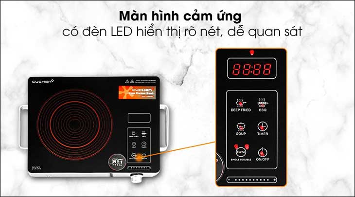 Bếp hồng ngoại Cuchen CHR-F170VN được tích hợp bảng điều khiển cảm ứng