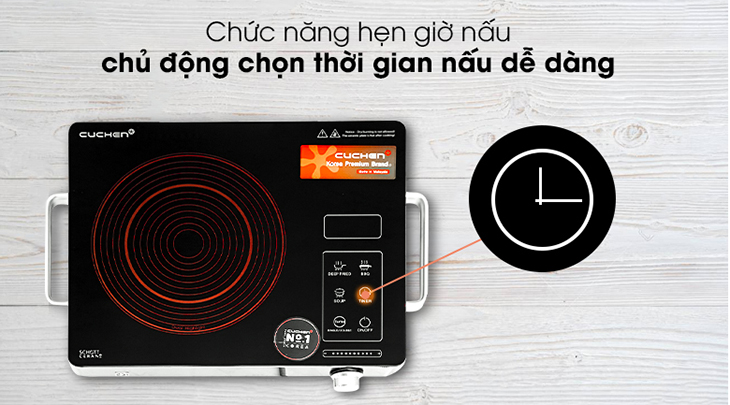 Bếp hồng ngoại Cuchen CHR-F170VN được trang bị chức năng hẹn giờ nấu tiện lợi