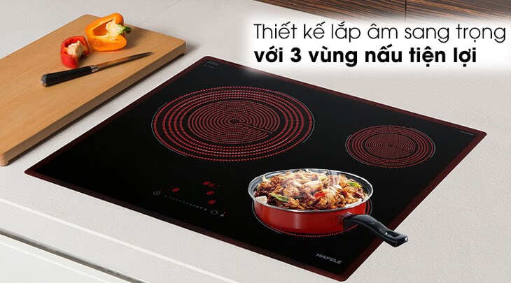 Bếp hồng ngoại 3 vùng nấu lắp âm Hafele HC-R603D (536.01.901) có thiết kế lắp đặt âm hiện đại, tiết kiệm không gian