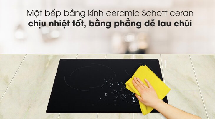 Mặt bếp hồng ngoại 3 vùng nấu lắp âm Hafele HC-R603D (536.01.901)  được làm từ chất liệu kính Ceramic Schott Ceran cao cấp chịu lực, chịu nhiệt tốt