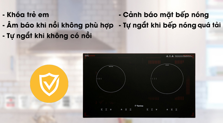An tâm khi sử dụng bếp từ Torino với các tính năng an toàn