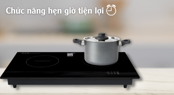 Bếp từ Whirlpool được trang bị chức năng hẹn giờ nấu tiện lợi