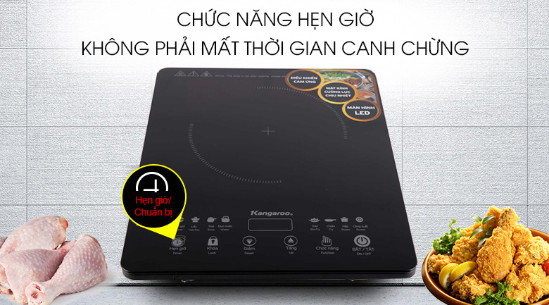 Bếp điện từ Kangaroo KG18IH2 tích hợp chức năng hẹn giờ tiện dụng