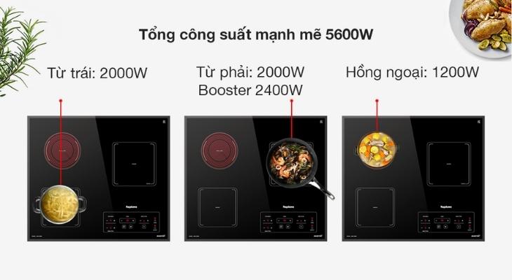 Bếp từ hồng ngoại ba vùng nấu lắp âm Nagakawa NAG1253M