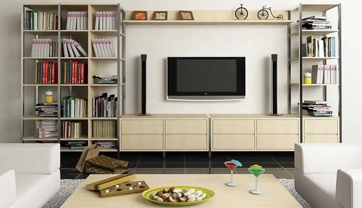 kệ tivi kết hợp giá đựng sách