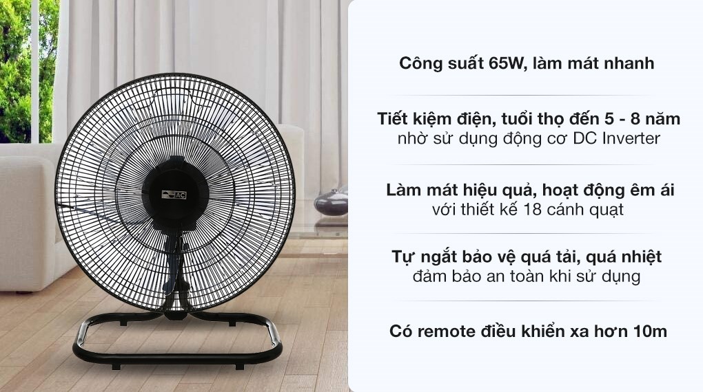 Quạt sàn AC DC inverter AIF01D1818 với công suất mạnh mẽ
