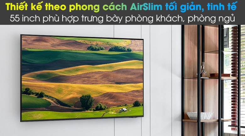 Tivi Samsung 4K Crystal UHD 55 inch UA55AU8100 với các cạnh viền siêu mỏng