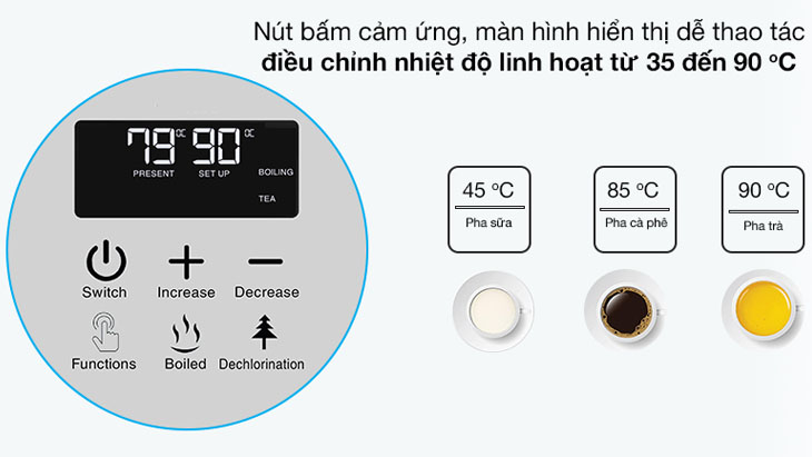 Chế độ đun nước đa dạng