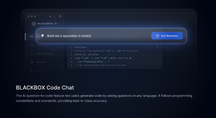 Blackbox AI có khả năng hoàn thiện code theo yêu cầu