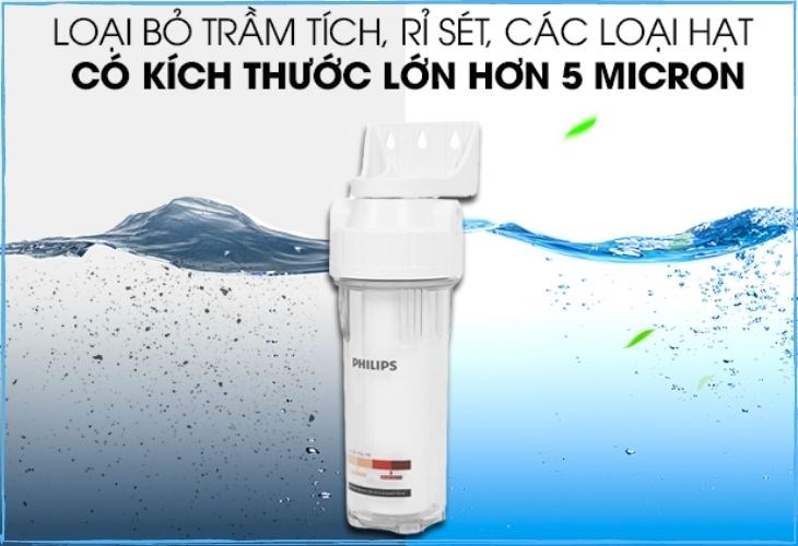 Cốc lọc đầu nguồn Philips AWP1811 loại bỏ trầm tích, gỉ sét và các loại hạt trong nước kích thước trên 5 micron