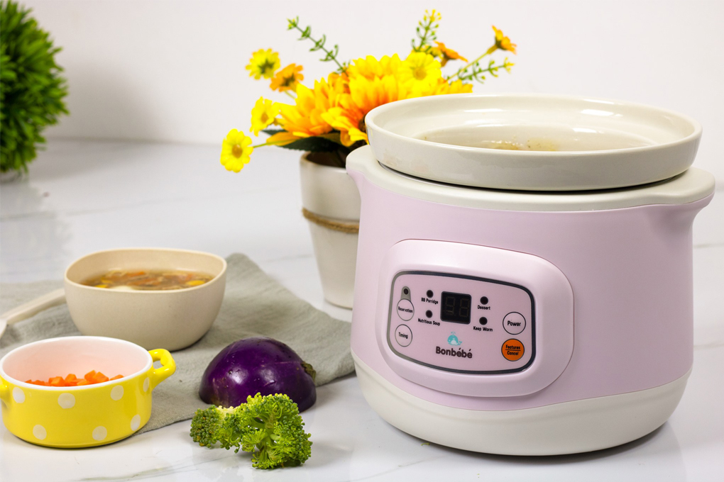 Nồi nấu chậm Bonbébé 1 lít BB-38 Hồng