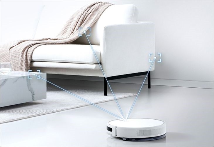 VSLAM có trong robot hút bụi sẽ bắt đầu xác định các mốc và phán đoán khoảng cách