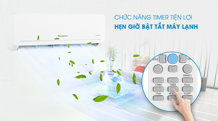 Chức năng TIMER hẹn giờ bật tắt máy lạnh cho phép bạn có thể cài đặt thời gian bật, tắt máy lạnh theo nhu cầu sử dụng.