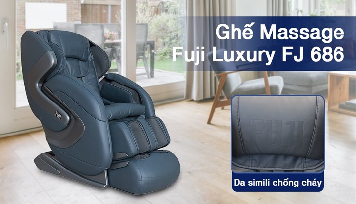 Ghế Massage Fuji Luxury FJ 686 được bọc bởi lớp da Simili cao cấp, đem lại cảm giác êm ái cho bạn khi ngồi lên ghế