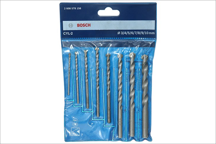 Mũi khoan tường Bosch Concrete 3-10 mm (bộ 8 mũi) có thể tạo ra lỗ khoan mịn và đẹp