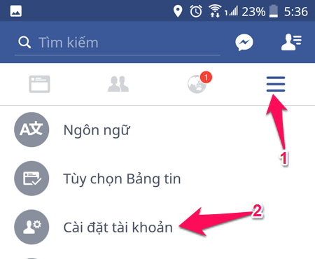Cài đặt tài khoản