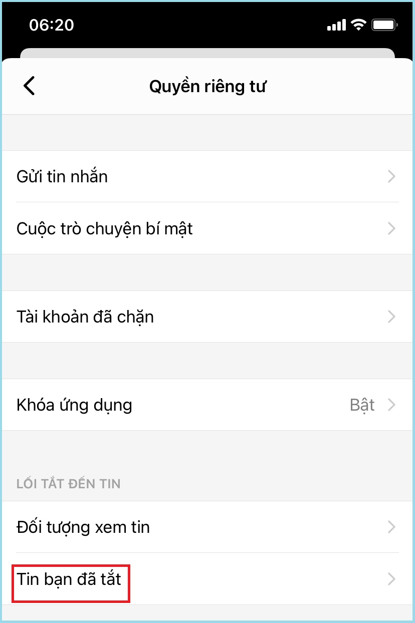 Chọn tin bạn đã tắt