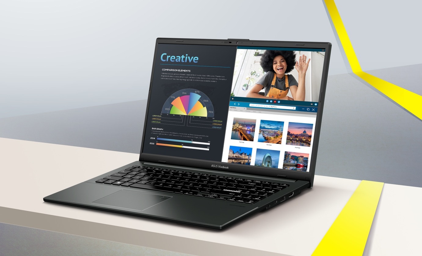 Nên đặt laptop gần các thiết bị thường xuyên sử dụng (minh họa là Laptop Asus Vivobook Go 15 E1504FA)