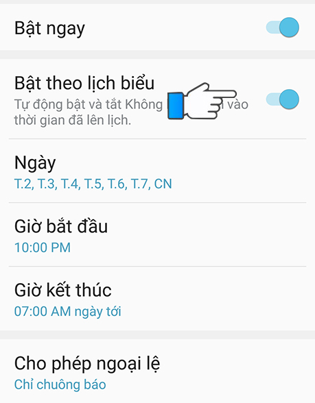 Cách bật tắt chế độ không làm phiền trên Samsung Galaxy