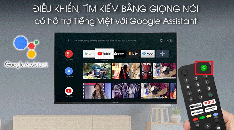 Nhấn giữ nút POWER trên điều khiển từ xa của tivi.