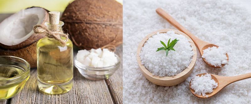 Dùng dầu dừa và muối để hô biến chảo thường, chảo chống dính cũ thành chảo chống dính mới