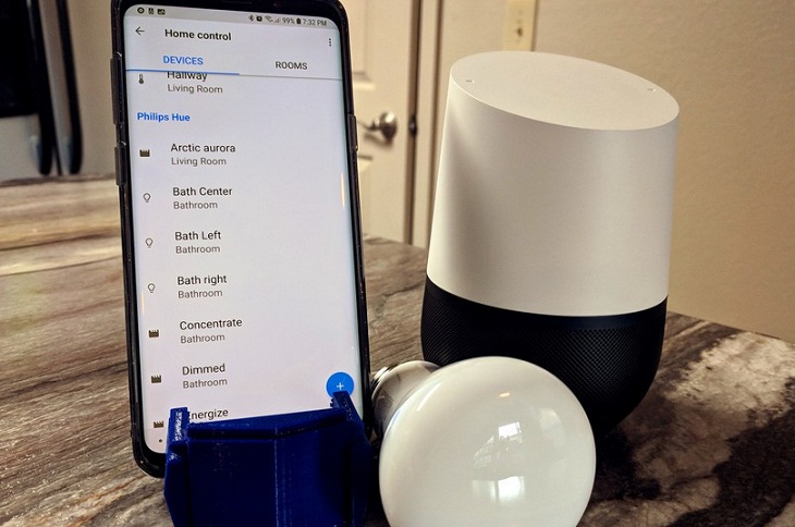 ứng dụng Google Home sẽ hiển thị tất cả các đèn thông minh được phát hiện