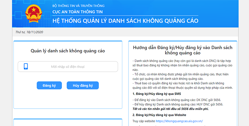 Bước 1: Truy cập vào website chính thức của Cục An Toàn Thông Tin