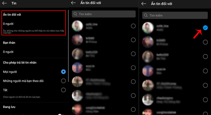 Chặn người xem story trên instagram của bạn